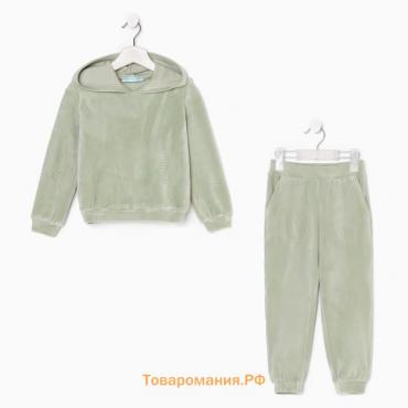 Костюм детский (толстовка, брюки) KAFTAN "Basic line" р.32 (110-116), зеленый