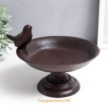 Фигурка-подставка для мелочей «Птица сидит на тарелке», чугун, 13×17×20 см