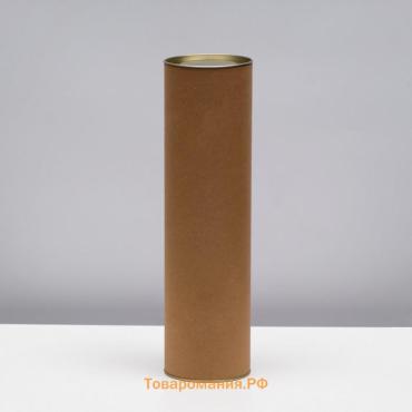 Тубус 92×340 мм (320 мм внутр. высота), под бутылку/футболку, картон, металлическая крышка