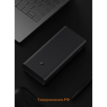 Внешний аккумулятор Xiaomi Mi 50W, 20000 мАч, 2 USB, Type-C, 3А, индикатор, черный