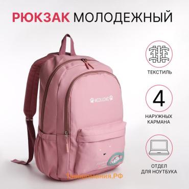 Рюкзак школьный Velaria на молнии, с карманами, розовый