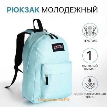 Рюкзак школьный Eternia на молнии, с карманом, светло-голубой