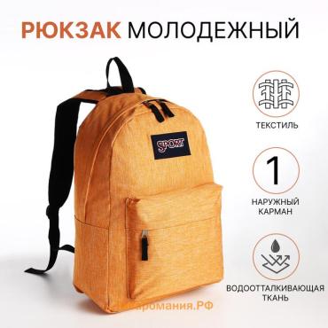 Рюкзак школьный Eternia на молнии, с карманом, оранжевый