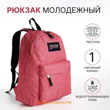 Рюкзак школьный Eternia на молнии, с карманом, розово-красный