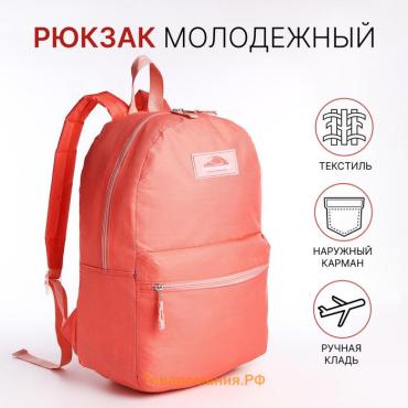 Рюкзак школьный Riemann на молнии, с карманом, розовый