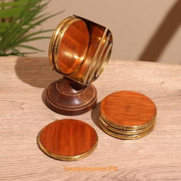 Подставки под горячее, 6 шт, 7×6×10.5 см, дерево шишам