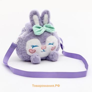 Сумка детская «Зайка» с бантиком, 18 см, фиолетовая