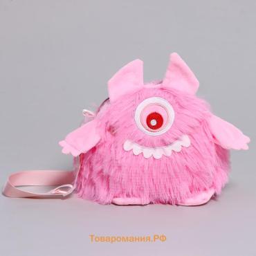 Сумка детская «Монстрик», 18 см, розовая